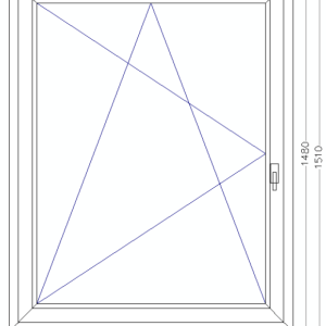 118 x 148 cm bukó-nyíló műanyag ablak balos