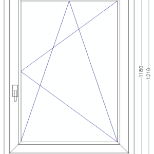 88 x 118 cm bukó-nyíló műanyag ablak jobbos