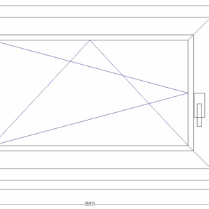 88 x 58 cm bukó-nyíló műanyag ablak balos