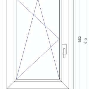 58 x 88 cm bukó-nyíló műanyag ablak balos