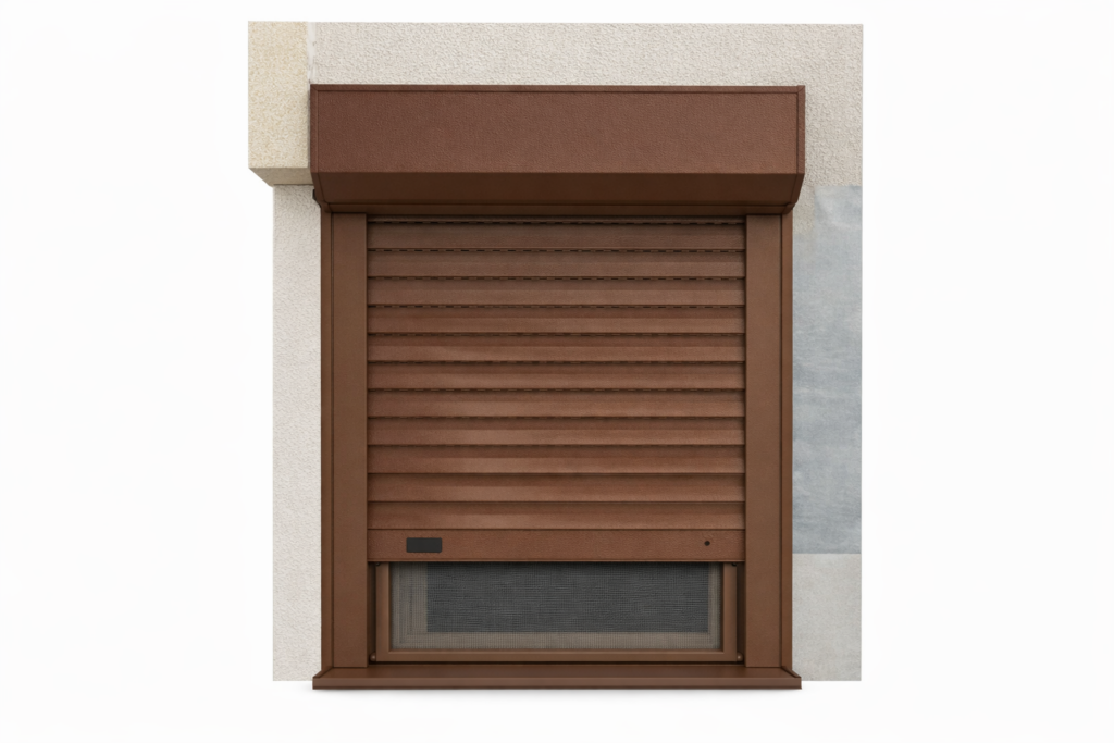 Redextra műanyag kombi redőny vakolható tokkal barna színben